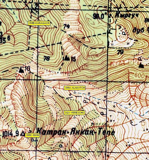 Карта оврага Алакат
