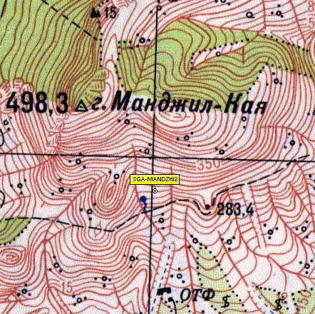 Карта участка у горы Манджил